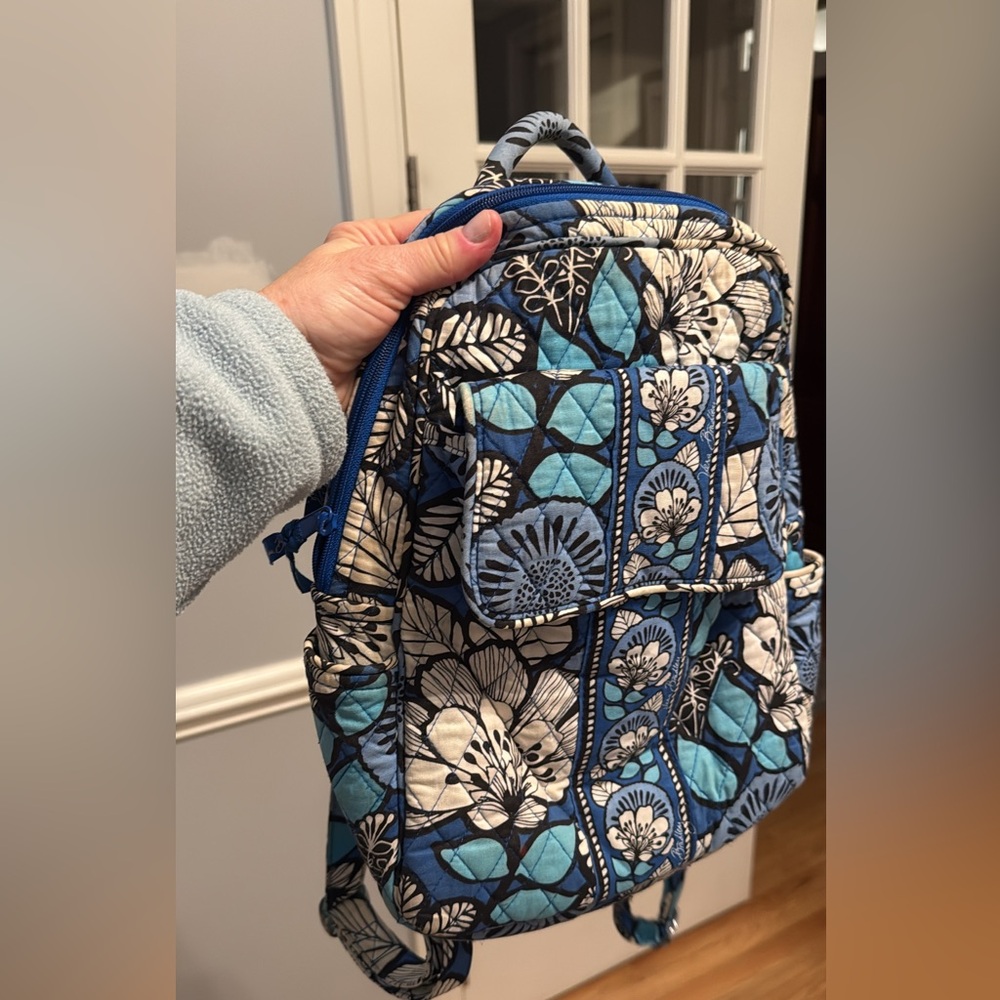 Vera Bradley Floral Blue and Black Backpack